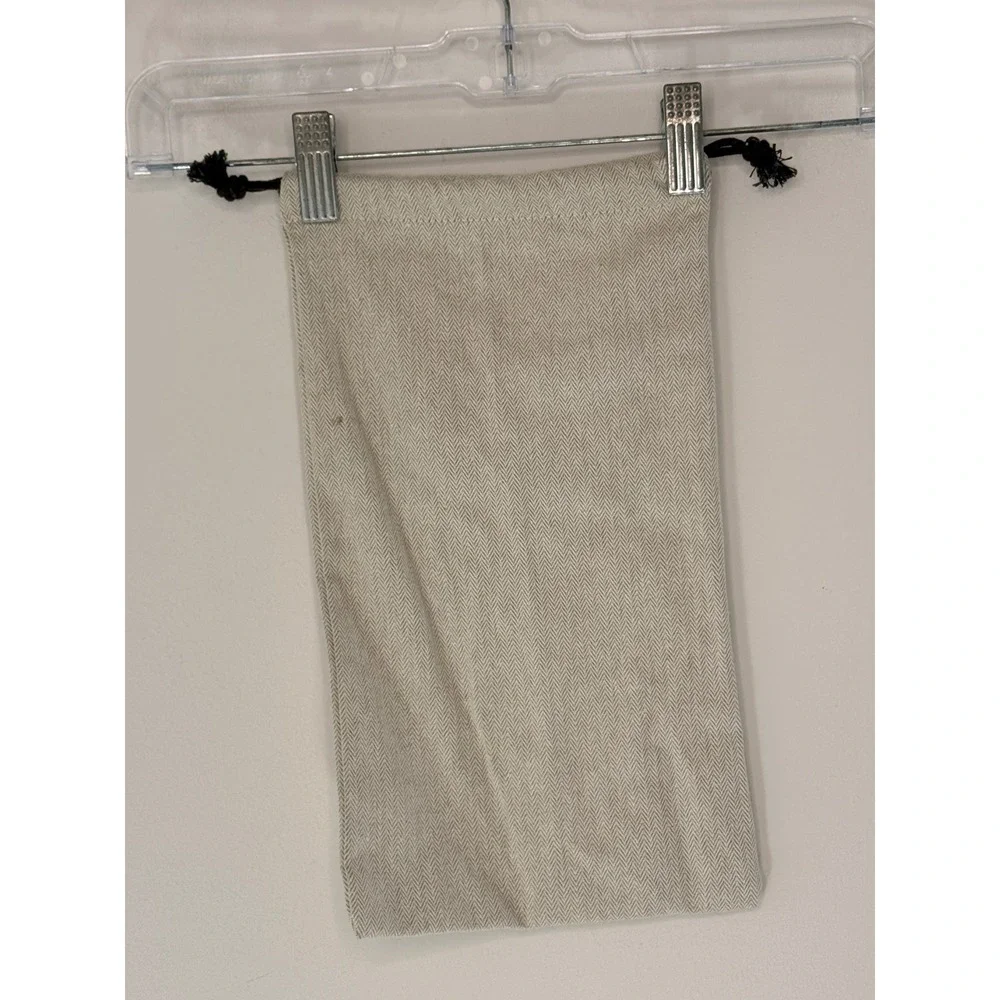 Hermes Beige Herringbone Small Dust Bag Drawstring Storage Pouch